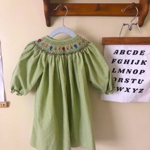 Vintage Smocked Floral Dress